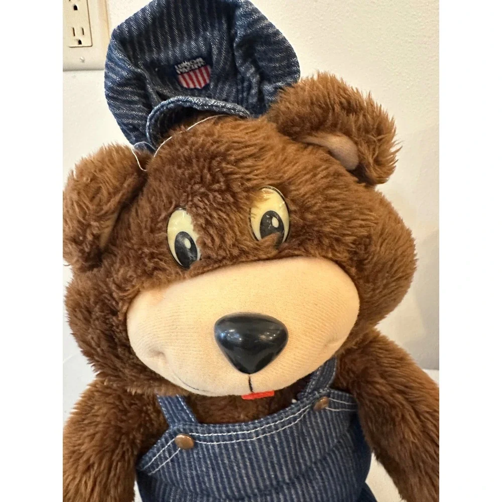 Vintage Union Pacific Railroad Reversible Plush Bear to Train Locomotive Toy